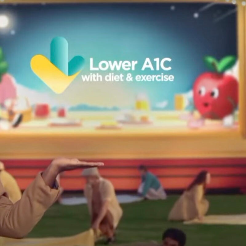 Screen shot of a Jardiance commercial.